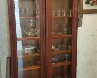 One of two Walnut Victorian bookcases (in Hallway)