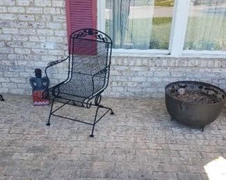 Two more chairs, cast iron kettle, clay pot ( 1 of 2)