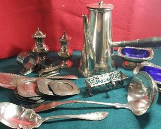 Some of Silverplate, plus Tiffany & Co silver solder Demitasse Pot