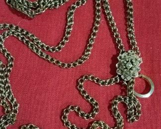 Antique watch chain and slide
