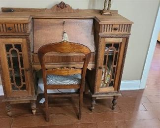 Antique Flip Top Desk w/Chair