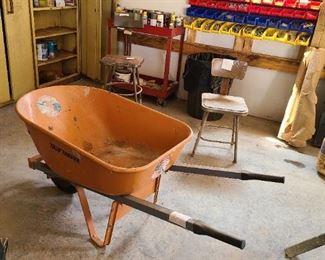 Wheelbarrow, cabinets