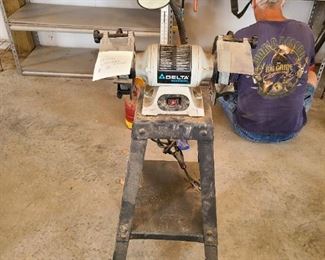 Delta grinder with light and stand