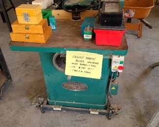 Grizzly shaper/router table.  Many shaper bits, mostly new, included.  Big ticket item, but listed at half retail AND all the free shaper bits.  A great buy!!