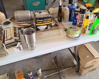 Some air sprayer paint equipment.   Many paint guns