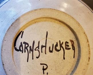 Mel Cornshucker signed Stoneware Pottery