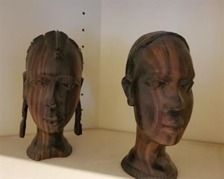 Vintage Hand Carved Wooden Head 