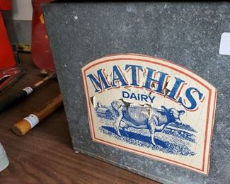 Vintage Mathis Dairy Metal Bin