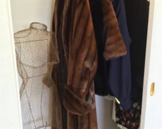 Vintage wire dress form ~ vintage furs and clothes