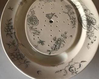 Large transferware platter well and tree 