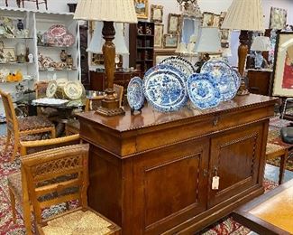 Reproduction cherry wood sideboard.