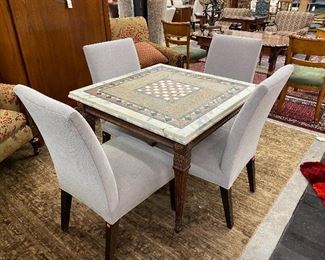 Stunning marble and stone top games table