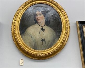 Antique oval portrait of a lady