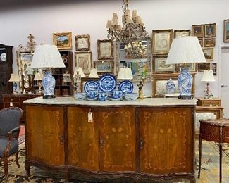 Large French Marble top sideboard.