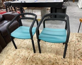 Pair of post modern rubber armchairs by Brian Kane for Metropolitan Furniture for Steelcase.