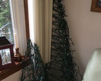 lighted wire Christmas trees