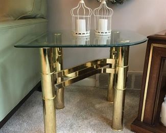 Awesome brass & glass end & coffee tables
