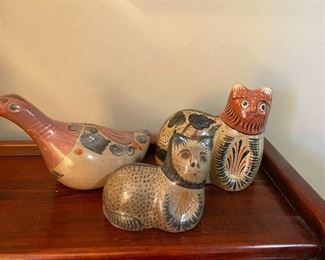 Mexican pottery animals.