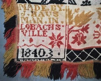 JACQUARD WOVEN COVERLET, SIGNED AND DATED 1840
