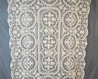 ANTIQUE TABLECLOTH POINT DE VENISE LACE NEEDLELACE