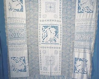 VICTORIAN FIGURAL LACE BEDSPREAD, CIRCA 1900s