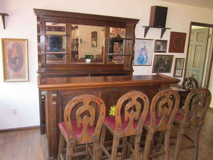 Beautiful 1930-40's Oak bar from Ganger of NYC