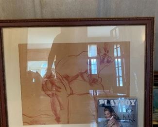 Nude sketches, Autographed Playboy Kate Moss