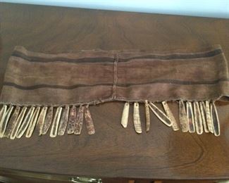Native American Indian Sash with Bone Etched Fringe  $300 (bids accepted)
