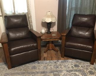 Mission Style Pushback Recliners 
(3 available)