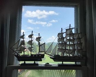 Two tall sail ships