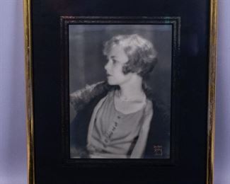 Orig Signed Man Ray Photograph of Young Woman in Furs