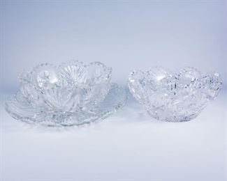 2 Antique ABP Cut Glass Bowls and a Platter