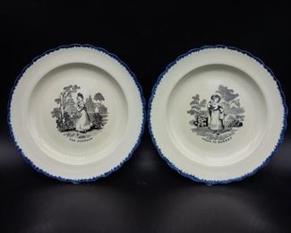 Pair Don DG Carpentier Staffordshire Plates