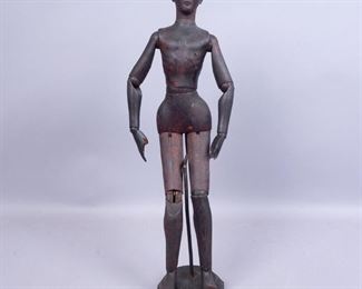 Antique Wooden Articulated Artist Model Mannequin