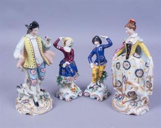 Antique Continental Porcelain Figures incl Masqueraders
