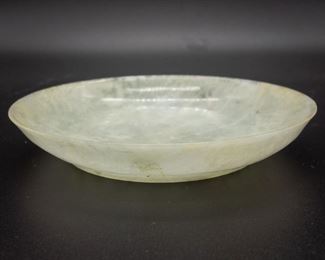 Antique Carved Jadeite Footed Dish