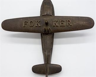Advertising Cast Iron Fokker Airplane Card Holder