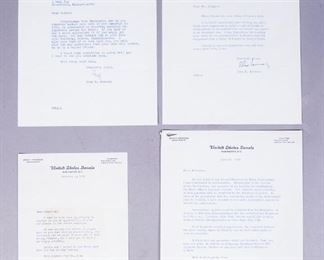 4 Secretarial Letters from John F Kennedy Office