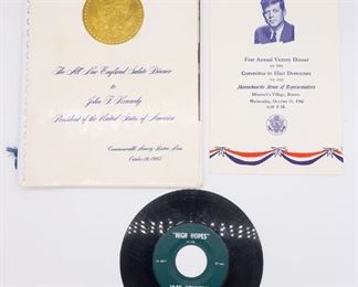 JFK Memorabilia w 1960 Campaign Recording Vinyl Record
