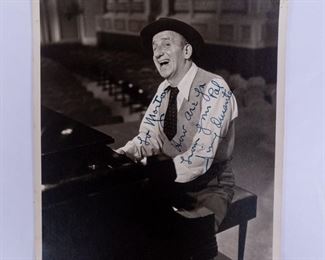 Autograph Signed Photo of Jimmy Durante Playing Piano