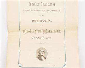 1885 Washington Monument Dedication Program