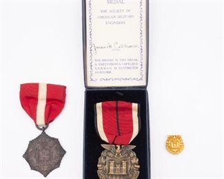 3 WWI Engineering Medals from James H Caldwell incl 14K