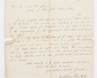 ALS Letter from William Hunter to Martin Van Buren 1829