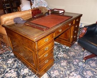 Antique leather top desk