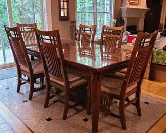 Kitchen Table with 6 Chairs and Custom Made Glass Cover