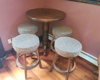 Pub Table with 4 Cushioned Stools