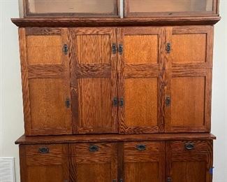 Mission Style Office Cabinet with built in speakers.  Two barrister book shelves on top at $150 Each