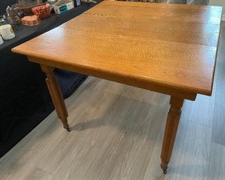 Antique Oak Table with Leaf $125