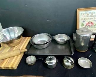 Kitchen Pans Hand Stitched Plaque