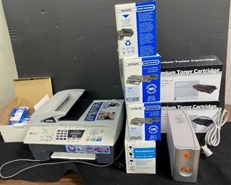 MFC Printer, Power Backup Supply, Assorted Toner Cartridges